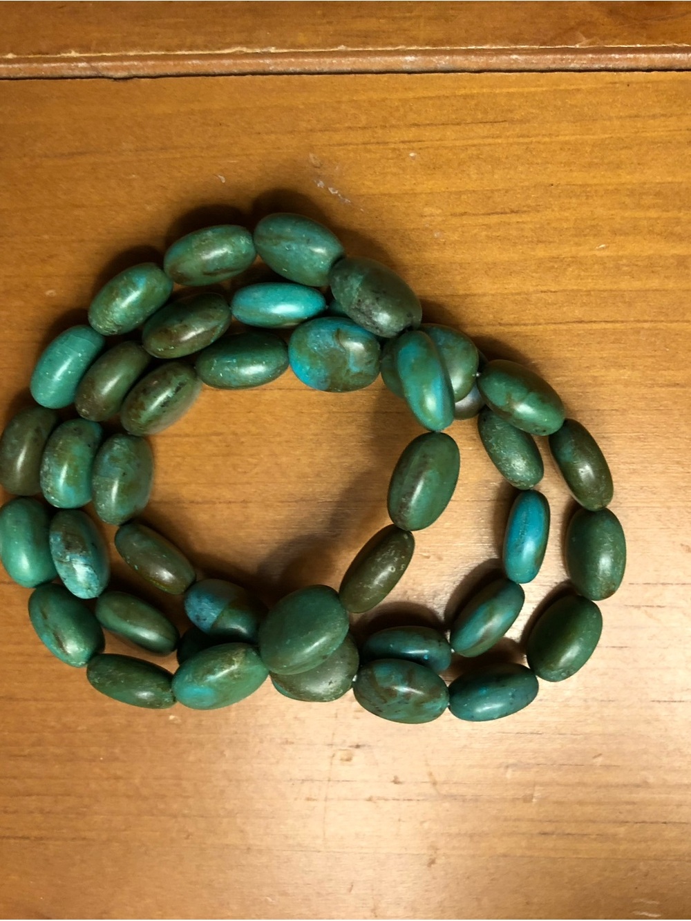 Turquoise Bead Stretch Bracelet - Green Blue Stone Beads